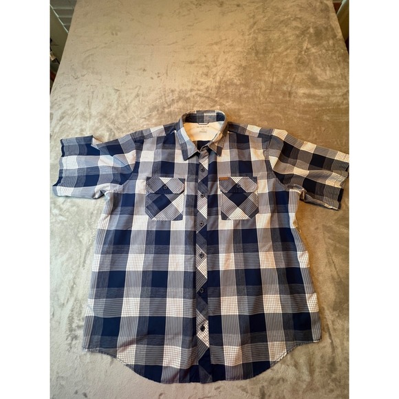 Orvis Other - Orvis Shirt Mens XXL Blue Orange Short Sleeve Plaid Button Down
